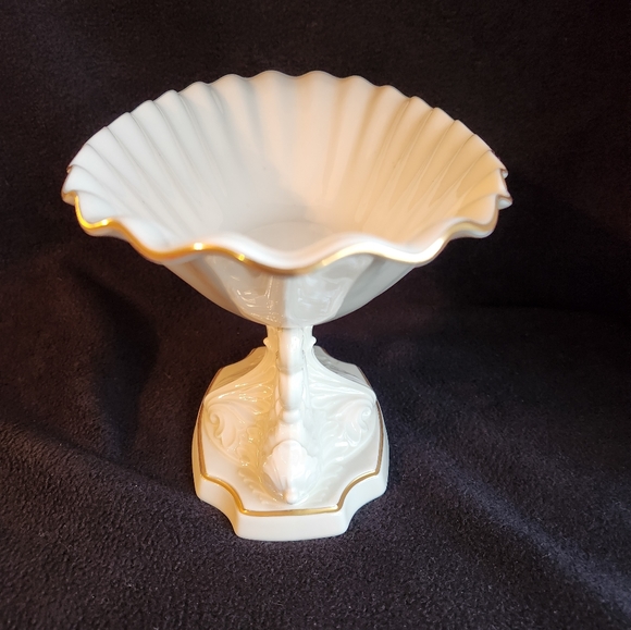 Lenox Centerpiece Mantel Bowl Porcelain 24K Gold Trim Ivory - Picture 4 of 9